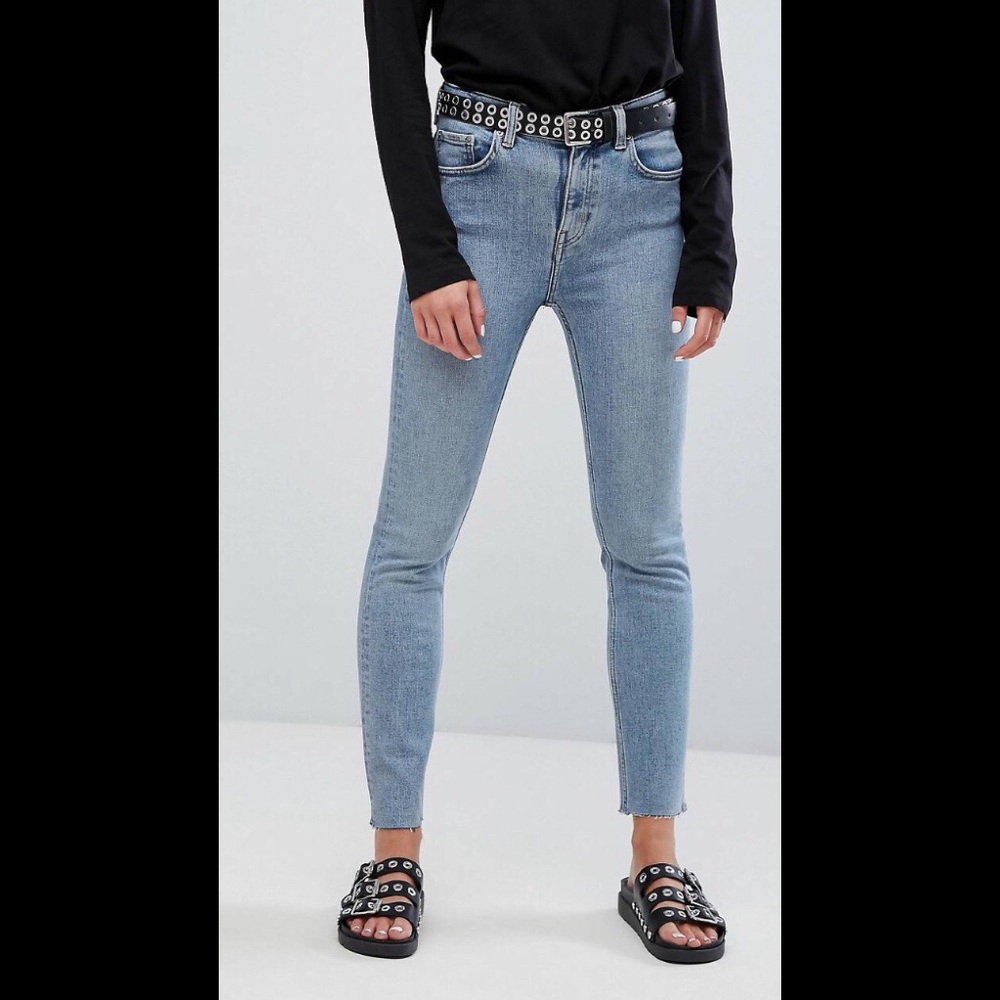 Weekday High Waist Jeans with Raw Hems